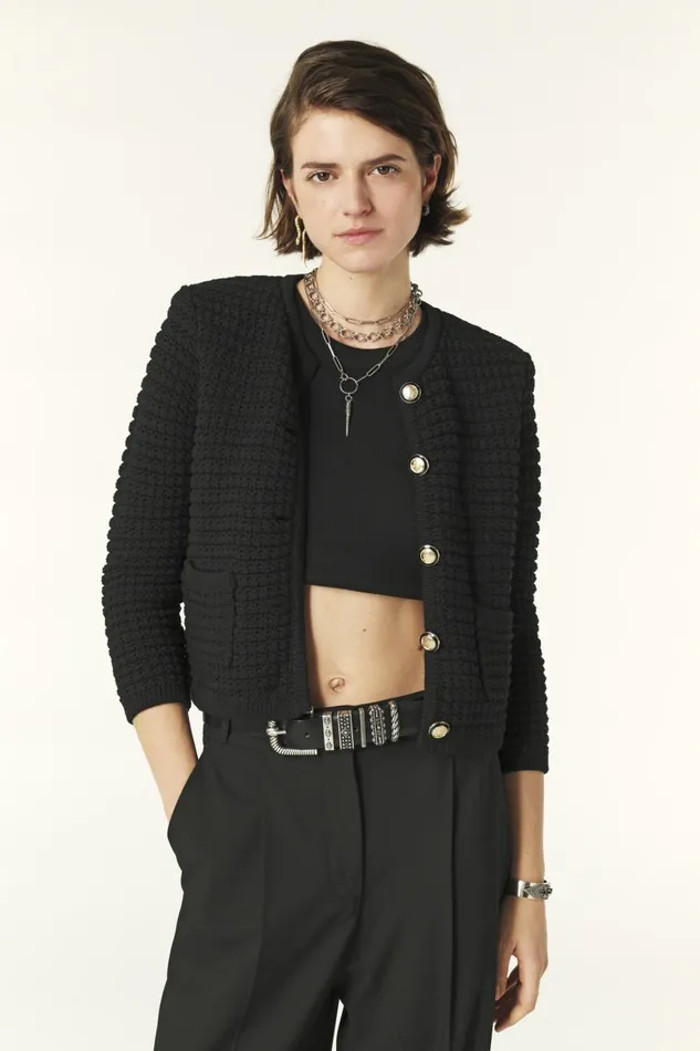 Women Sweaters and Cardigans Baandsh Decorative Knit Cardigan Gaspard OffWhite