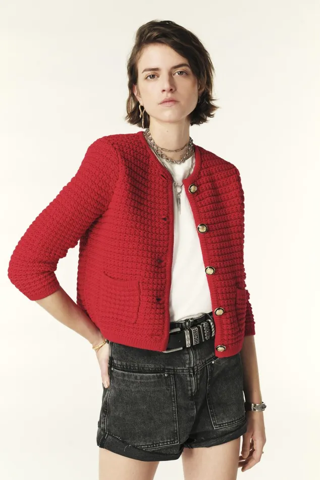 Women Sweaters and Cardigans Baandsh Decorative Knit Cardigan Gaspard OffWhite