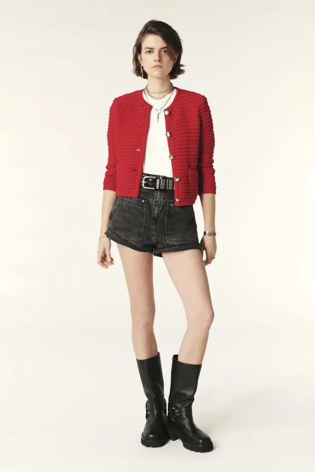 Women Sweaters and Cardigans Baandsh Decorative Knit Cardigan Gaspard OffWhite