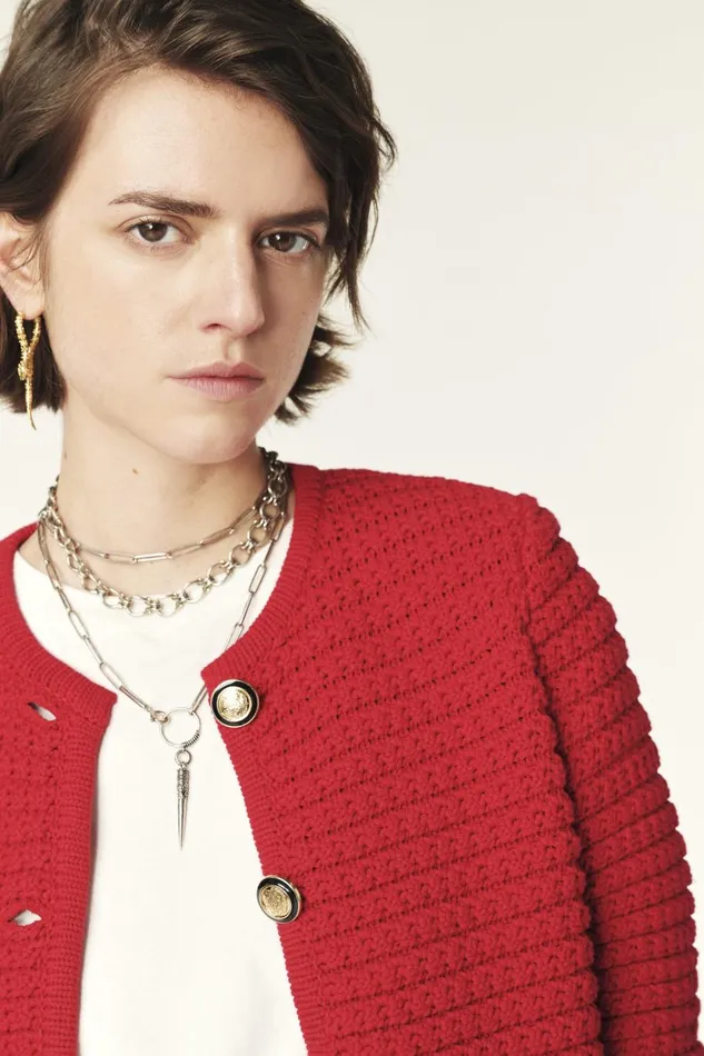 Women Sweaters and Cardigans Baandsh Decorative Knit Cardigan Gaspard OffWhite