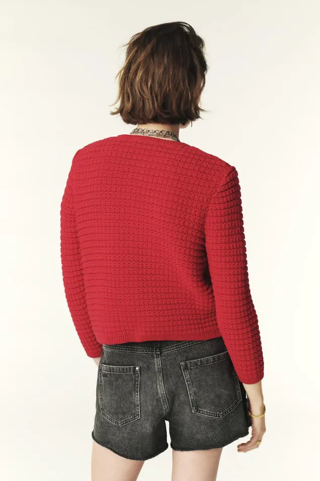 Women Sweaters and Cardigans Baandsh Decorative Knit Cardigan Gaspard OffWhite