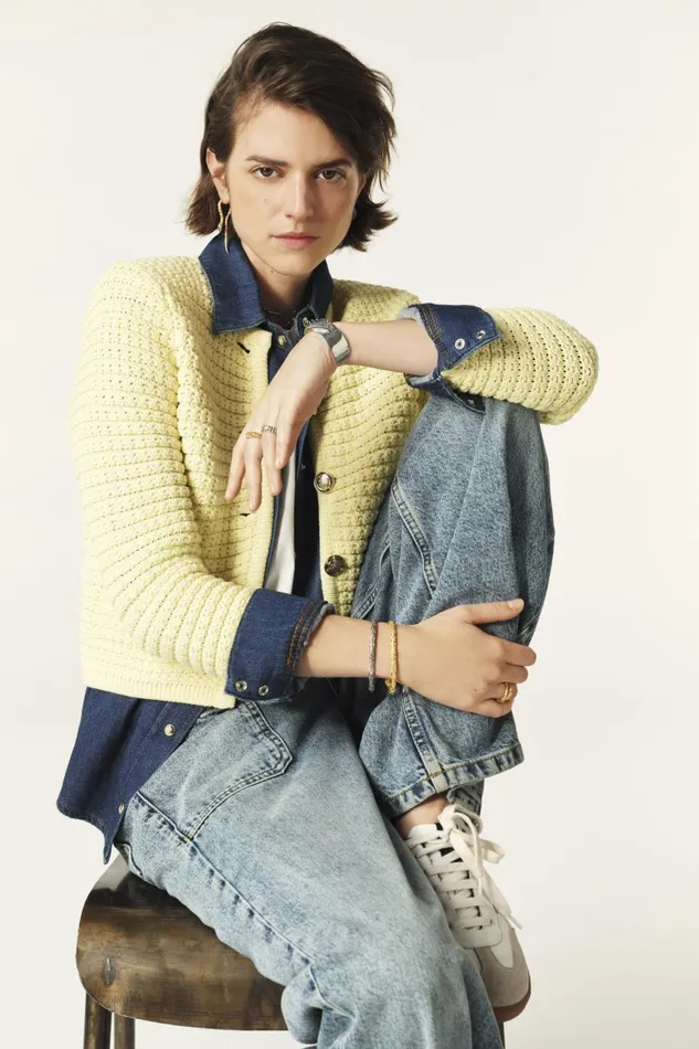 Women Sweaters and Cardigans Baandsh Decorative Knit Cardigan Gaspard OffWhite