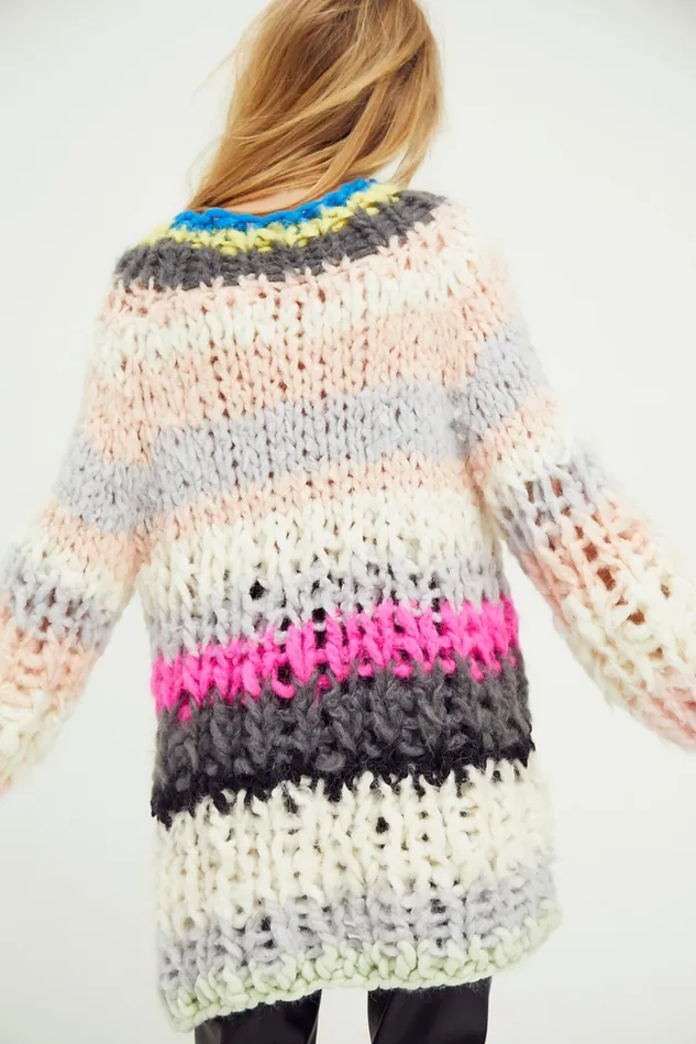Women Sweaters Free People Loopy Mango Bentley Tunic Pink Combo
