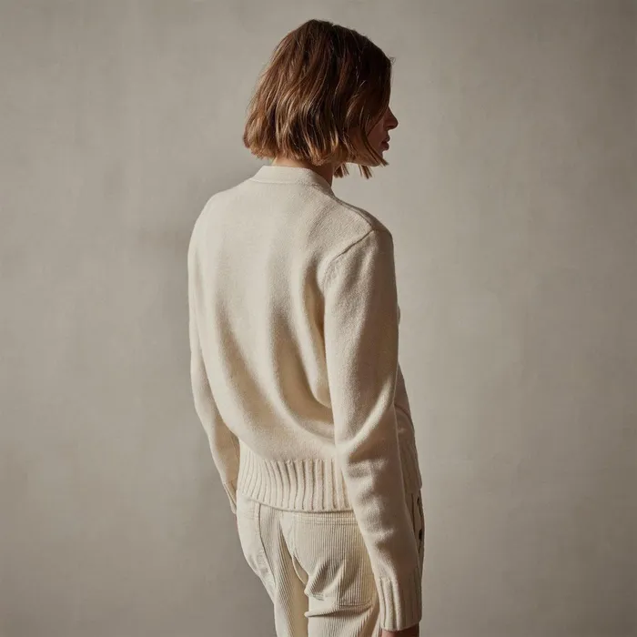 Women Sweaters James Perse Shrunken Recycled Cashmere Cardigan Ivory