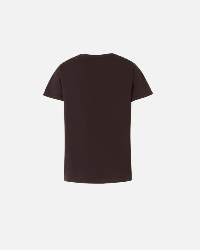Women TShirt Pinko Tshirt Mini Logo PINKO Brown Women TShirt Pinko Tshirt Mini Logo PINKO Brown