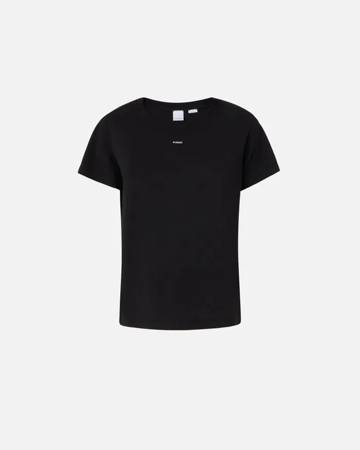 Women TShirt Pinko Tshirt Mini Logo PINKO Limo Black