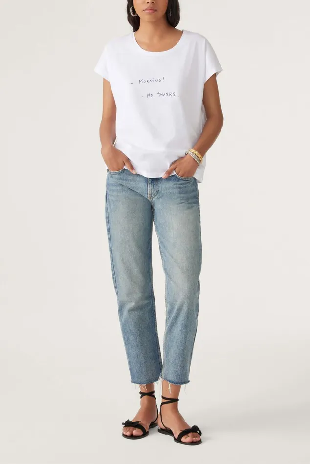 Women TShirts and Tank Tops Baandsh Message TShirt Irving White