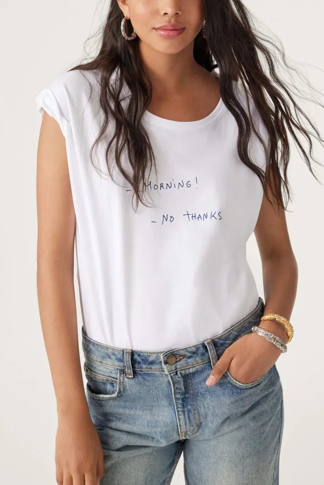 Women TShirts and Tank Tops Baandsh Message TShirt Irving White