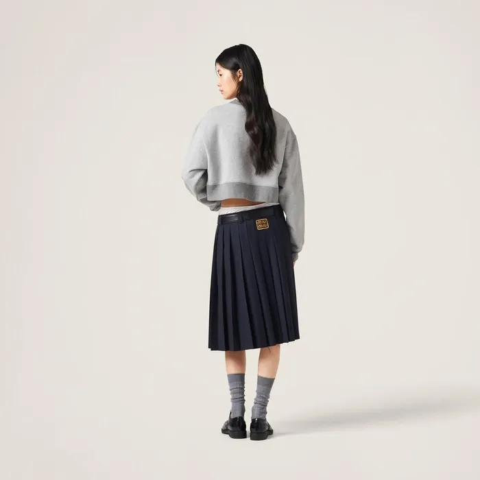 Women TShirts And Sweatshirts Miu Miu Cotton Fleece Sweatshirt Grey Women TShirts And Sweatshirts Miu Miu Cotton Fleece Sweatshirt Grey