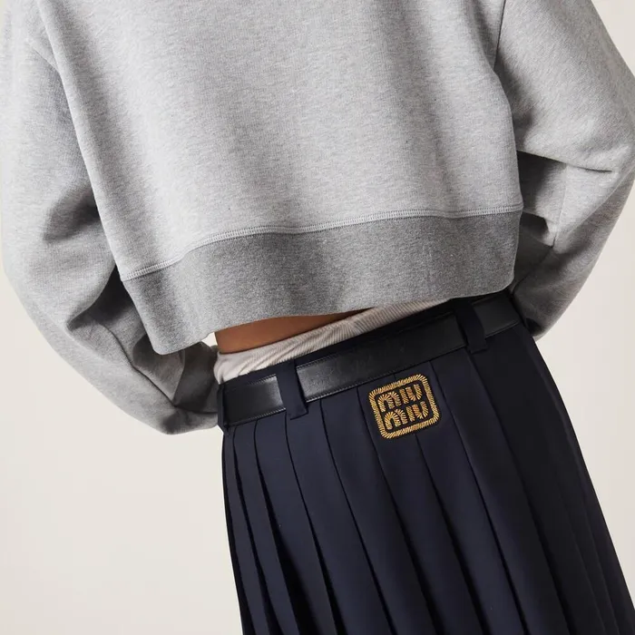 Women TShirts And Sweatshirts Miu Miu Cotton Fleece Sweatshirt Grey Women TShirts And Sweatshirts Miu Miu Cotton Fleece Sweatshirt Grey