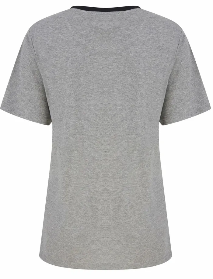 Women TShirts Tokyo Laundry Leah Motif Cotton Jersey Ringer TShirt In Mid Grey Marl 8211 Tokyo Laundry Midgrey