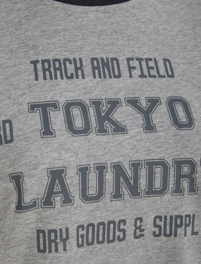 Women TShirts Tokyo Laundry Leah Motif Cotton Jersey Ringer TShirt In Mid Grey Marl 8211 Tokyo Laundry Midgrey