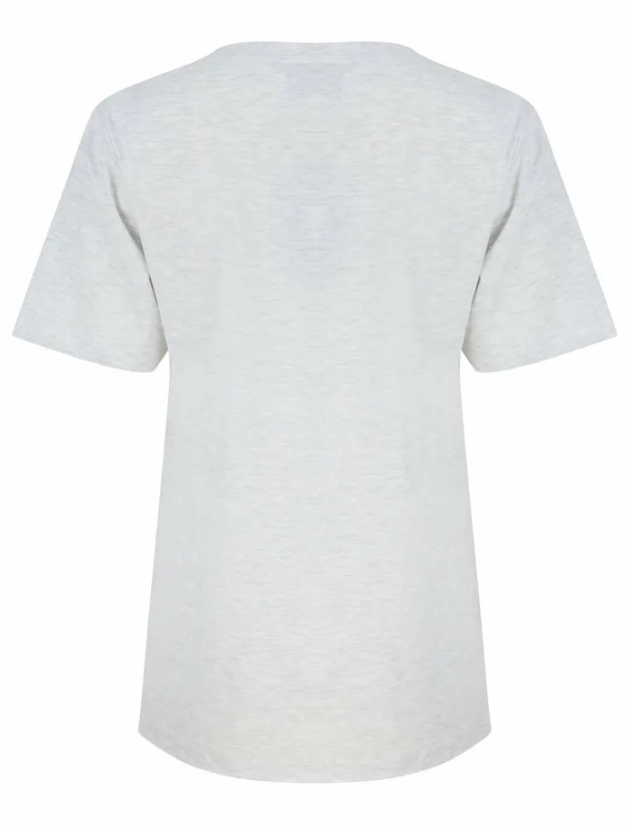 Women TShirts Tokyo Laundry Valentina Sequin Motif Cotton Jersey TShirt In Ice Grey Marl 8211 Tokyo Laundry Grey