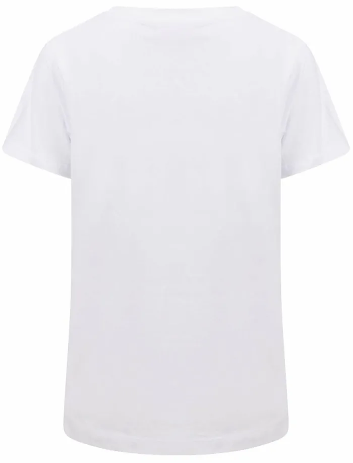Women TShirts Tokyo Laundry Waves Motif Cotton Crew Neck TShirt In Optic White 8211 South Shore White