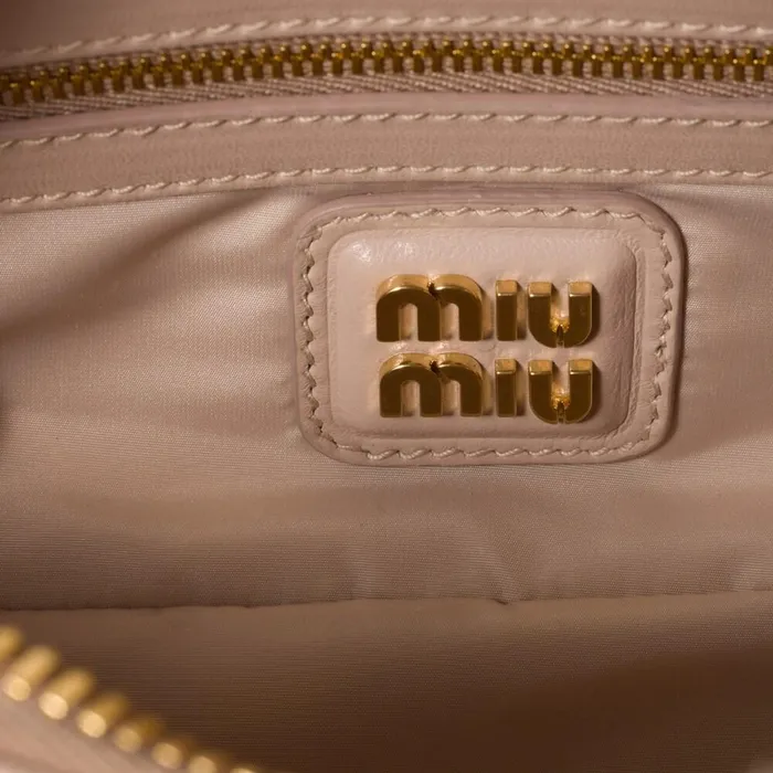 Women Top Handles Miu Miu Arcadie Matelass Nappa Leather Bag Powder Pink Women Top Handles Miu Miu Arcadie Matelass Nappa Leather Bag Powder Pink
