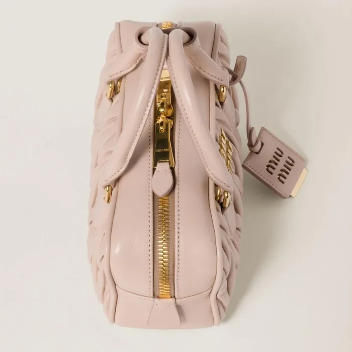Women Top Handles Miu Miu Arcadie Matelass Nappa Leather Bag Powder Pink Women Top Handles Miu Miu Arcadie Matelass Nappa Leather Bag Powder Pink