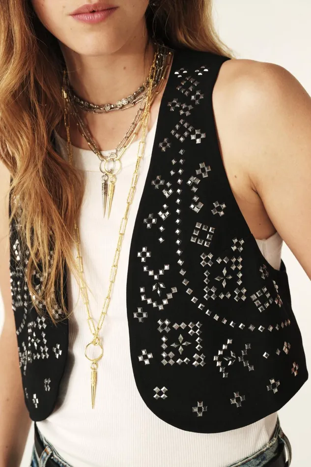 Women Tops and Shirts Baandsh Cropped Vest Silvestre Black