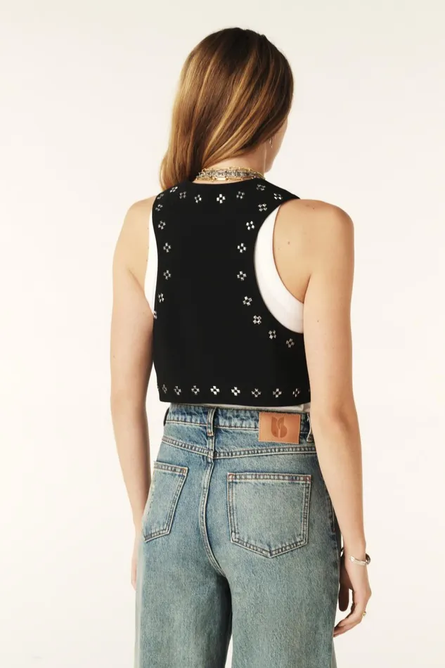 Women Tops and Shirts Baandsh Cropped Vest Silvestre Black