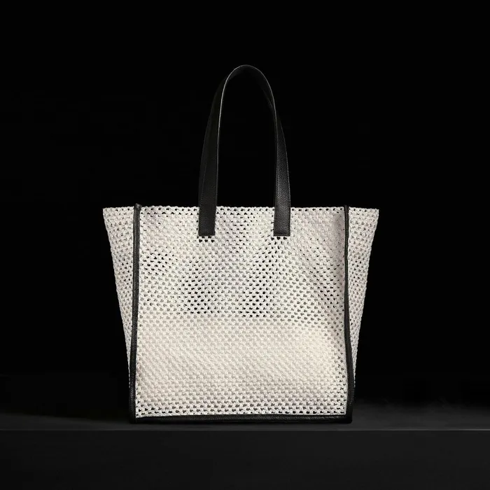 Women Tote Bags James Perse Raffia Tote White Sand