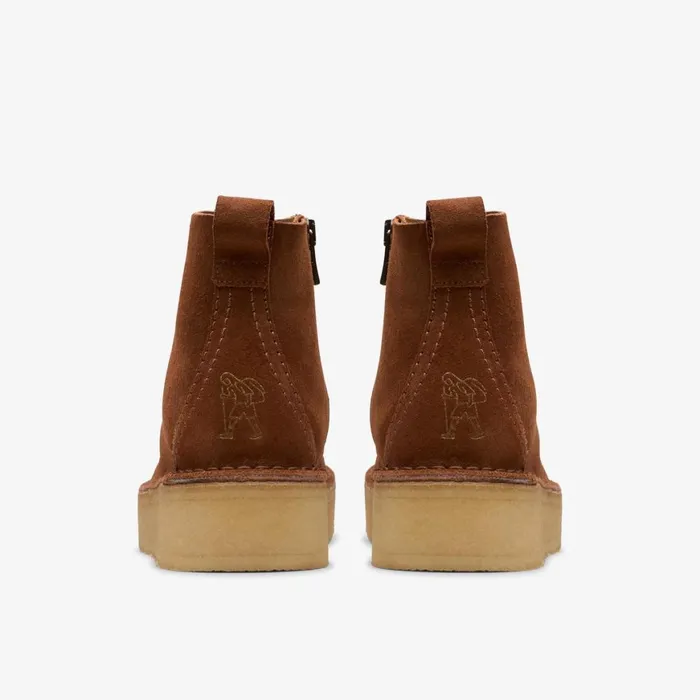 Women Trek Wedge Boot Mocha Bisque Suede Clarks Platforms