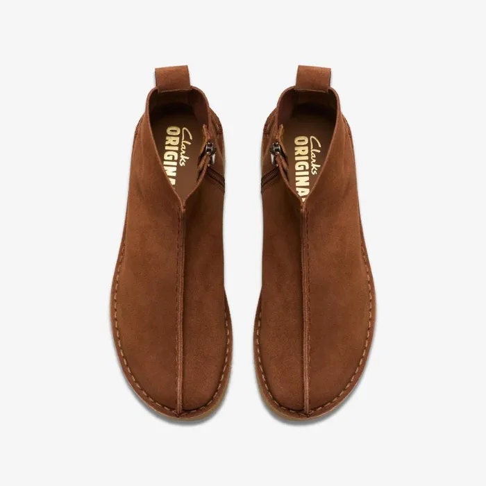 Women Trek Wedge Boot Mocha Bisque Suede Clarks Platforms