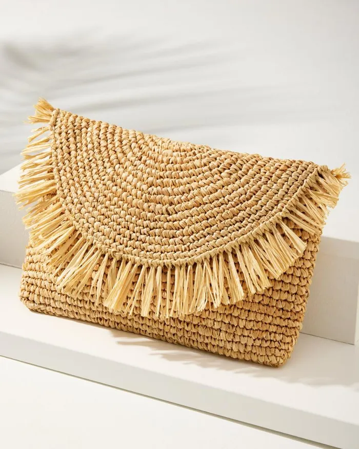 Women Tropic Stripe Bikini Bag Clutch Naturalnavy Tommy Bahama Handbags and Clutches