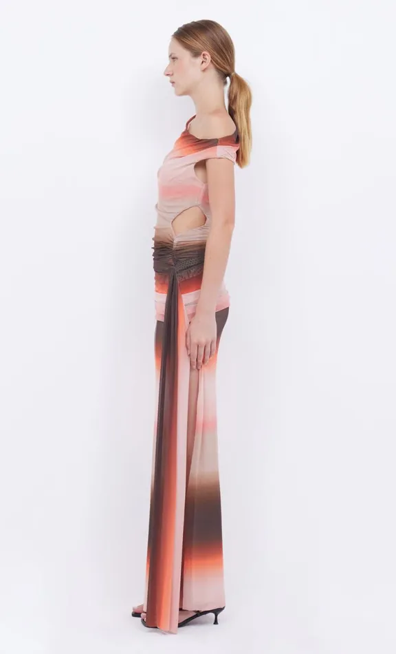 Women Wedding Guest Bec Bridge LOUNA ASYM DRESS 8211 CHOCPINK OMBRE