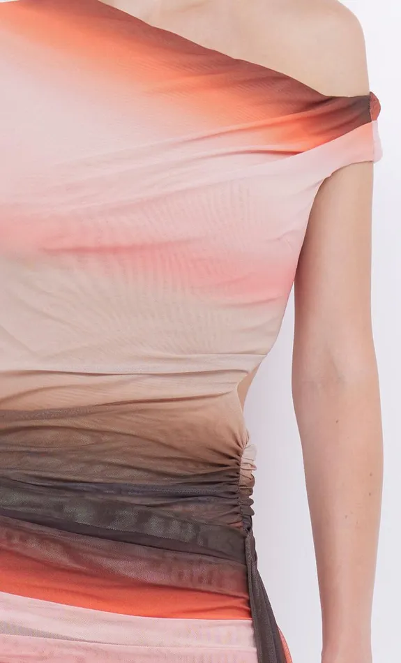 Women Wedding Guest Bec Bridge LOUNA ASYM DRESS 8211 CHOCPINK OMBRE