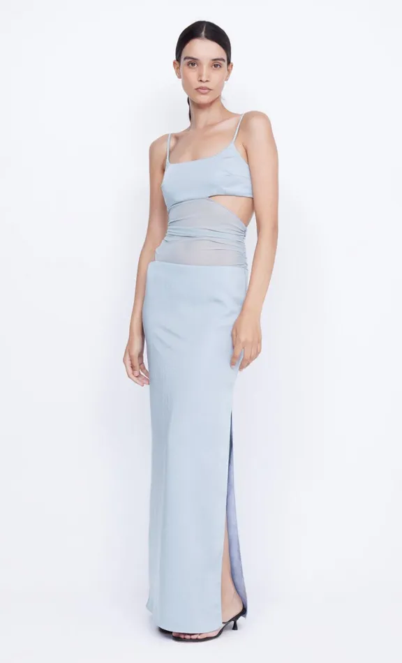 Women Wedding Guest Bec Bridge MARI LOU ASYM MAXI DRESS 8211 DOVE BLUE
