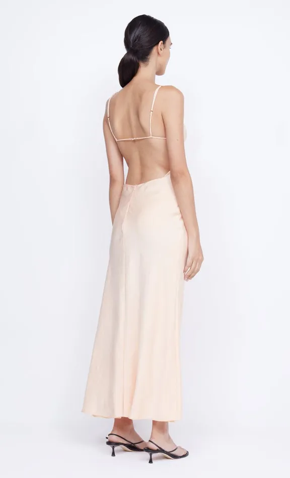 Women Wedding Guest Bec Bridge MARI LOU GATHERED MAXI DRESS 8211 PEACH