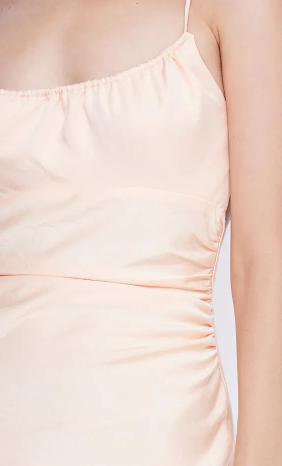 Women Wedding Guest Bec Bridge MARI LOU GATHERED MAXI DRESS 8211 PEACH