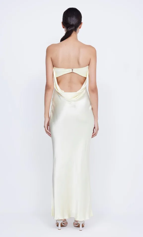 Women Wedding Guest Bec Bridge MOON DANCE STRAPLESS DRESS 8211 ICE YELLOW