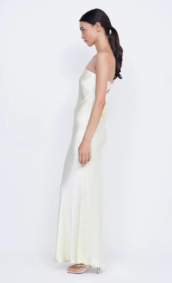 Women Wedding Guest Bec Bridge MOON DANCE STRAPLESS DRESS 8211 ICE YELLOW