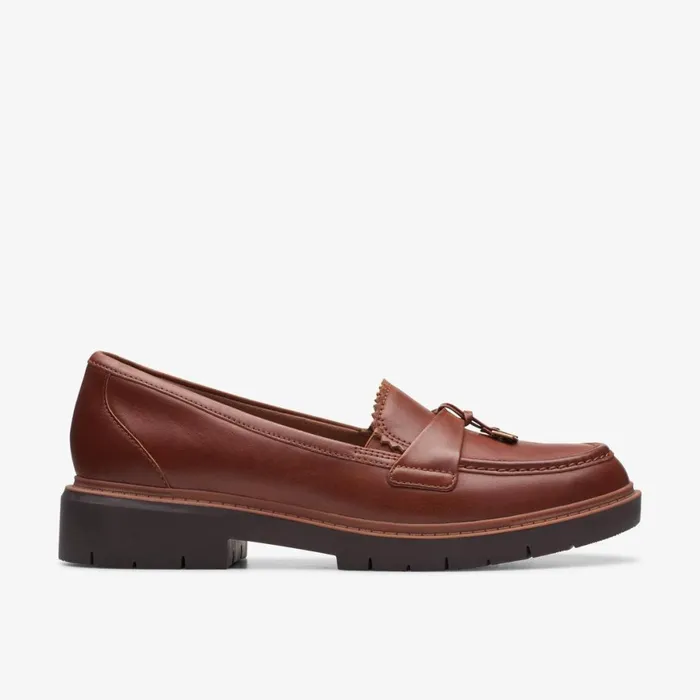Women Westlynn Bella Tan Leather Clarks Loafers and Oxfords