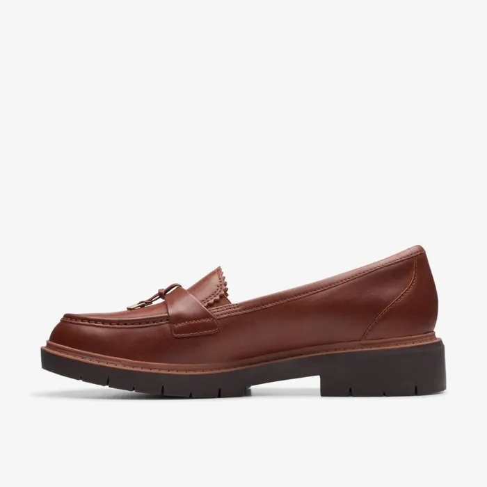 Women Westlynn Bella Tan Leather Clarks Loafers and Oxfords