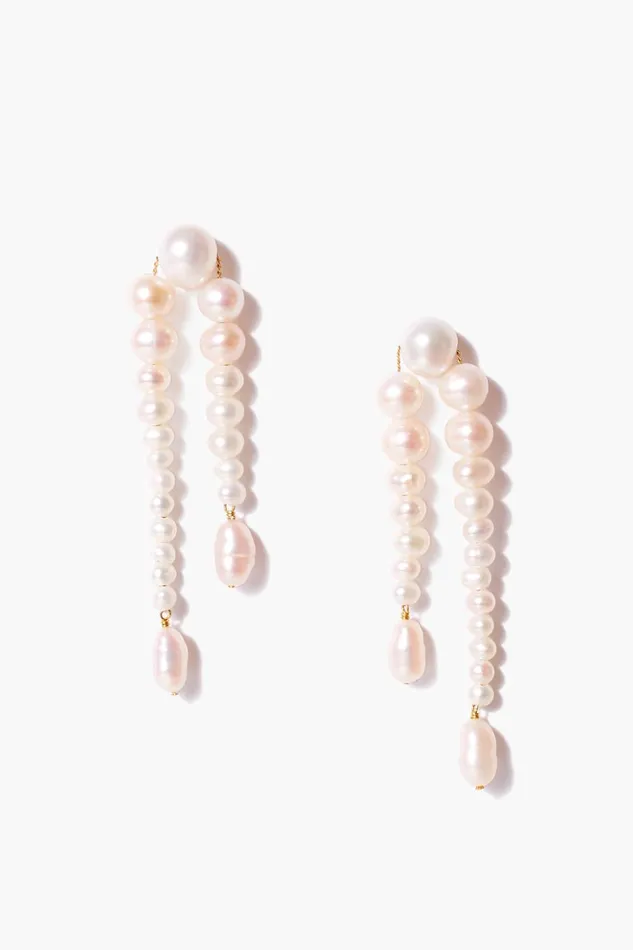 Women White Pearl Waterfall Earrings Chan Luu Earrings