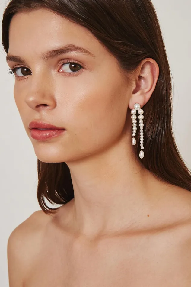Women White Pearl Waterfall Earrings Chan Luu Earrings