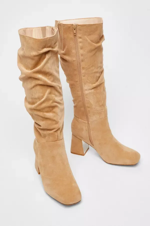 Women Wide Fit Taupe Knee High Faux Suede Block Heel Boots Quiz Clothing Boots Women Wide Fit Taupe Knee High Faux Suede Block Heel Boots Quiz Clothing Boots