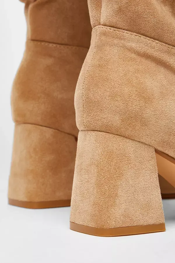 Women Wide Fit Taupe Knee High Faux Suede Block Heel Boots Quiz Clothing Boots Women Wide Fit Taupe Knee High Faux Suede Block Heel Boots Quiz Clothing Boots