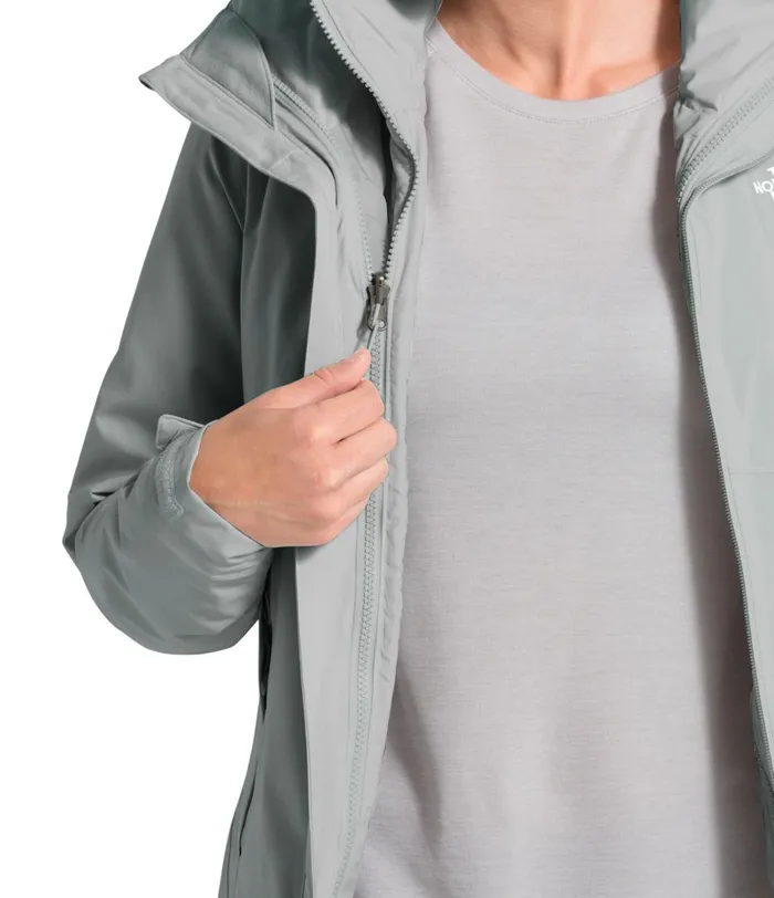 Womens Insulated and Down Jackets The North Face Carto Triclimate Jacket Light Tin Grey