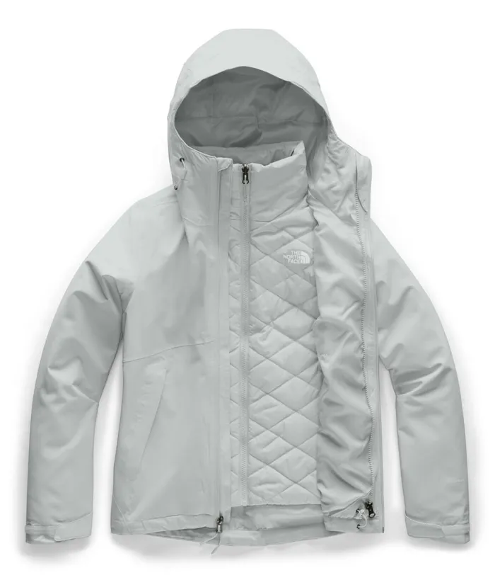 Womens Insulated and Down Jackets The North Face Carto Triclimate Jacket Light Tin Grey