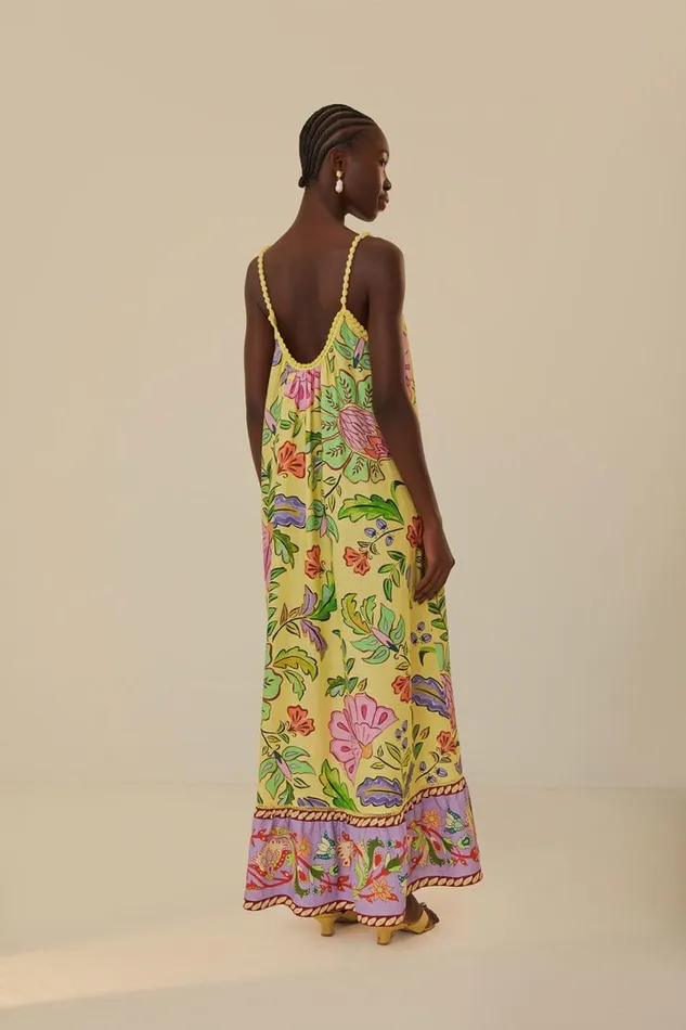 Yellow Floral Insects Maxi Dress Women FARM Rio Maxi Dresses