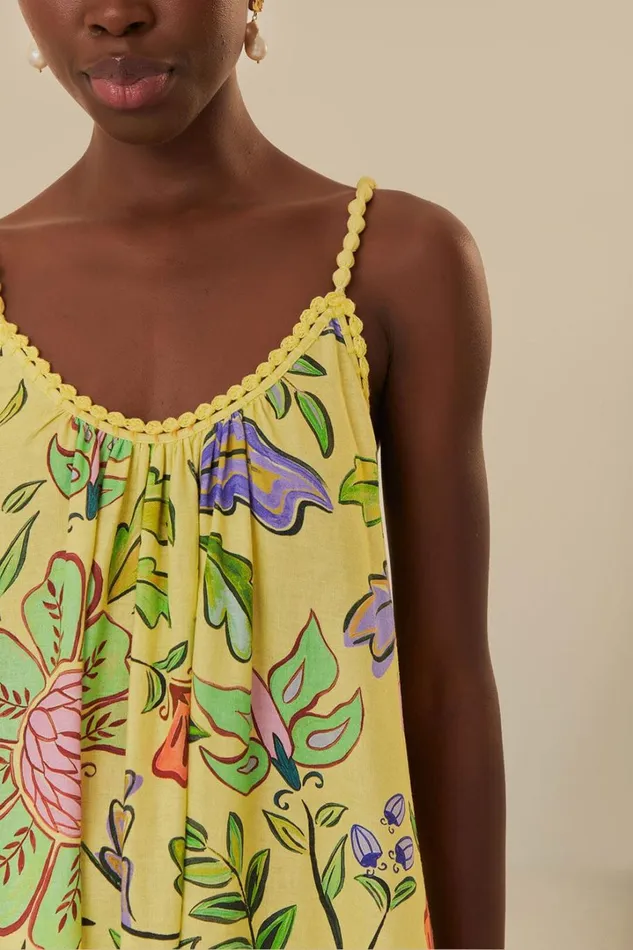 Yellow Floral Insects Maxi Dress Women FARM Rio Maxi Dresses