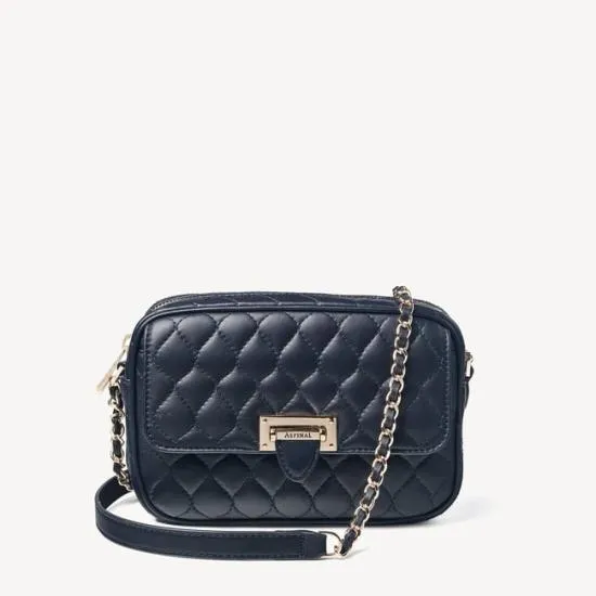 Zip Top Lottie Bag Navy Nappa Women Aspinal Of London Shoulder